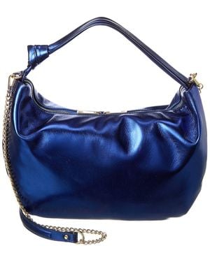 Persaman New York Isa Metallic Leather Shoulder Bag - Blue