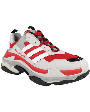 Balenciaga X Adidas Triple S Leather Trainer - Red
