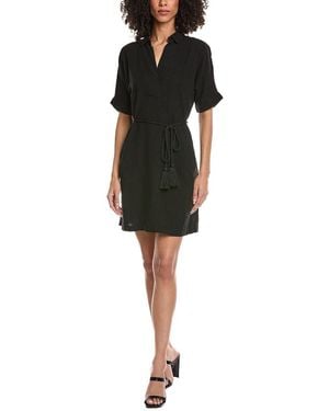 NIC+ZOE Petite Rumba Linen Belted Devon Dress - Black