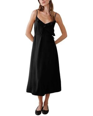Bella Dahl Ruffle Cami Midi Dress - Black