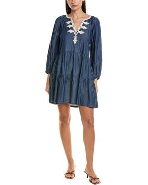 Tommy Bahama Embroidered Mini Dress - Blue