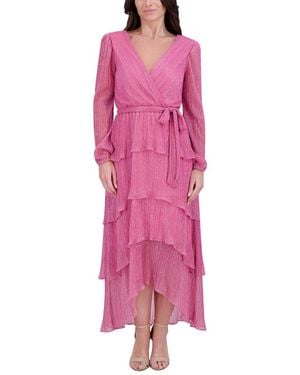 Kensie Shimmer Knit Midi Dress - Pink