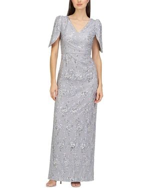 JS Collections Elena Column Gown - Grey