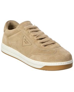 Prada Suede Trainer - Natural