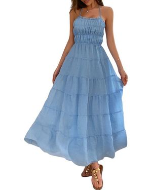 Adelin May Midi Dress - Blue