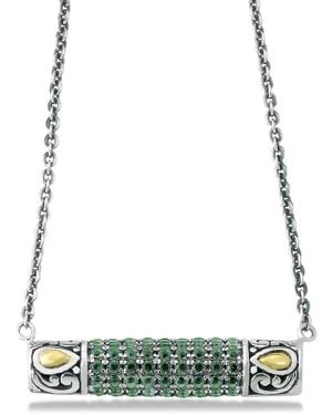 Samuel B. 18K & 1.08 Ct. Tw. Emerald Necklace - Green