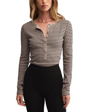 Z Supply Stella Stripe Henley - Black