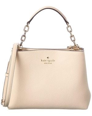 Kate Spade Aubrey Pebbled Leather Chain Top Handle Satchel - Natural