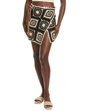 Elan Crochet Wrap Skirt - Black