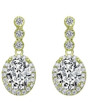 Genevive Jewelry 14K Diamond Cz Dangle Earrings - Metallic
