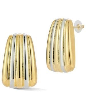 Glaze Jewelry Plated Ribbed Earrings - Metallic