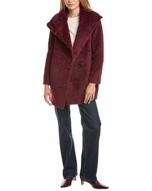 Sofiacashmere Sofiacashmere Wool & Alpaca-Blend Coat - Red
