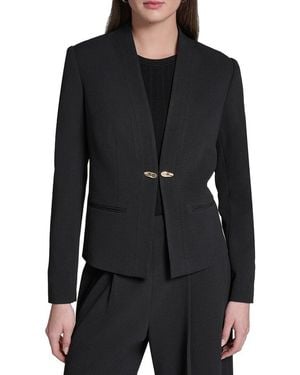Halston Collarless Blazer - Black
