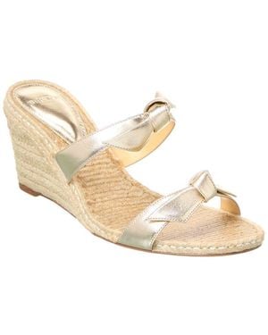 Alexandre Birman Clarita Braided Leather Wedge Sandal - White