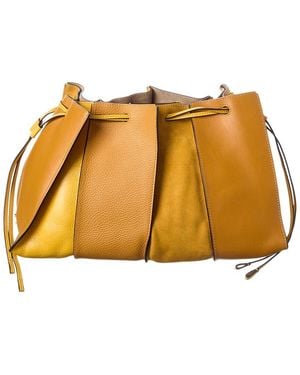 Tod's Leather & Suede Shoulder Bag - Orange