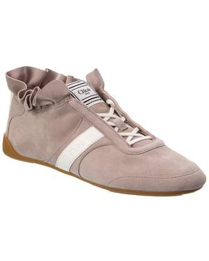 Chloé Kick Suede Sneaker - White