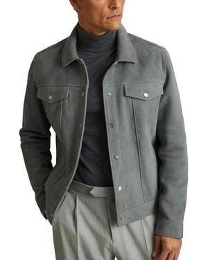 Reiss Eden Suede Jacket - Grey