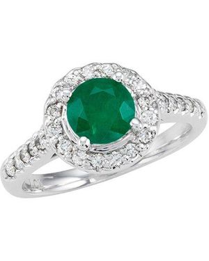 LEVARON 14K 1.10 Ct. Tw. Diamond & Emerald Ring - Green
