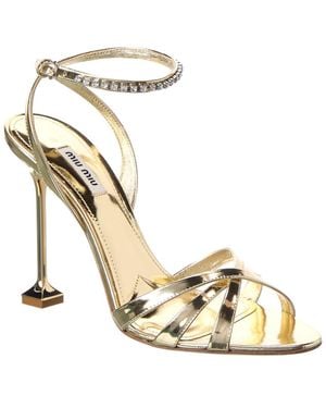 Miu Miu Leather Sandal - Metallic