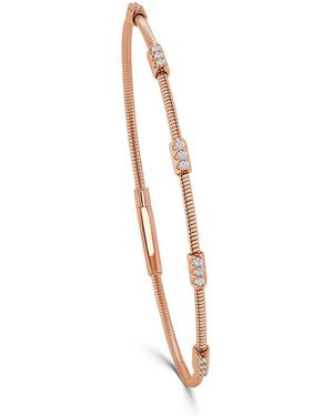Sabrina Designs 14K Rose 0.24 Ct. Tw. Diamond Flexible Stackable Bangle Bracelet - White