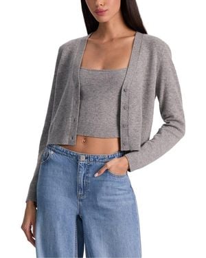 Alice + Olivia Grace Cashmere-Blend Cardigan - Grey