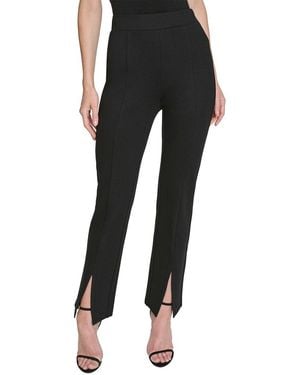 Halston Ponte Slit Front Pull On Pant - Black