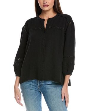 Johnny Was Button-Down Blouse - Black