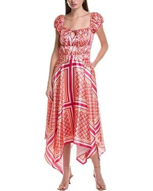 AREA STARS Org Midi Dress - Red