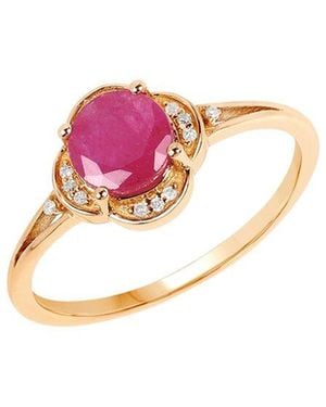 Diana M. Jewels Fine Jewelry 14k 0.99 Ct. Tw. Diamond & Ruby Ring - Pink