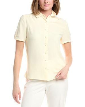 Anne Klein Button Front Blouse - Natural