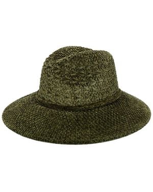 San Diego Hat Chenille Knit Wide Brim Fedora - Green