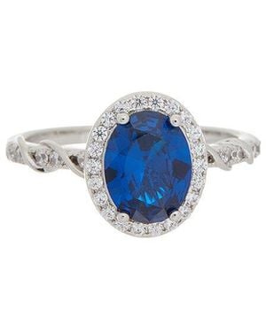 Juvell 18K Plated Topaz Cz Ring - Blue