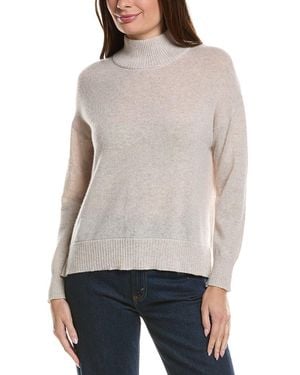 Hannah Rose Basic Mock Neck 100% Cashmere Jumper - Grey