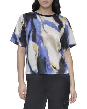 DKNY Print Crewneck Top - Blue
