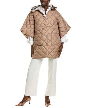 Burberry Dnu Pack Quilted Snap Poncho - White