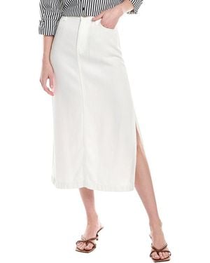 7 For All Mankind Midi Denim Skirt - White