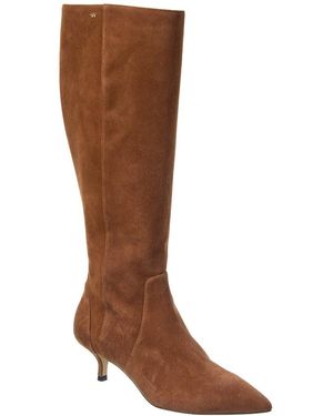 Stuart Weitzman Mara 50 Zip Suede Knee-High Boot - Brown