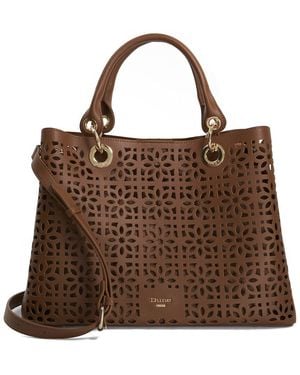 Dune Delaser Large Laser Cut Tote - Brown