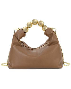 Tiffany & Fred Paris Smooth Metallic Leather Top Handle Crossbody - Brown