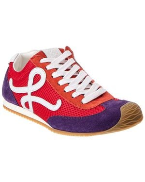 Loewe Ballet Runner 2.0 Suede & Mesh Trainer - Red