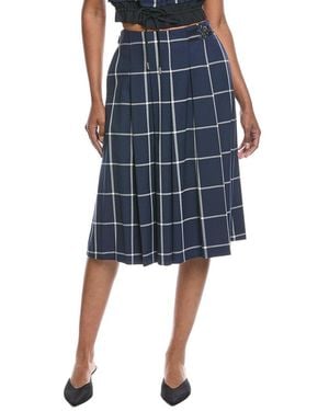 Jonathan Simkhai Coryn Pleated Midi Skirt - Blue