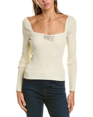 Lea & Viola Crystal Bow Top - White