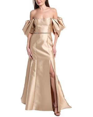 Rene Ruiz Satin Bubble Gown - Natural