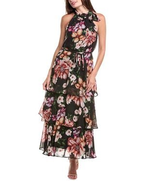 Julia Jordan Printed Chiffon Maxi Dress - White