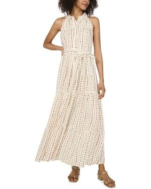 Vince Camuto Collar Sleeveless Long Shirt Dress - Natural