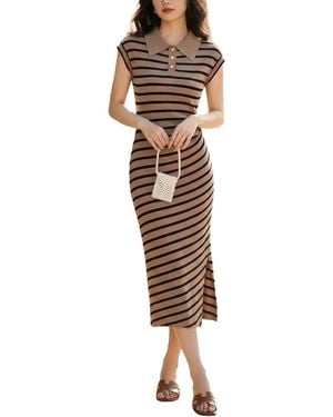 Tedora Midi Dress - Brown