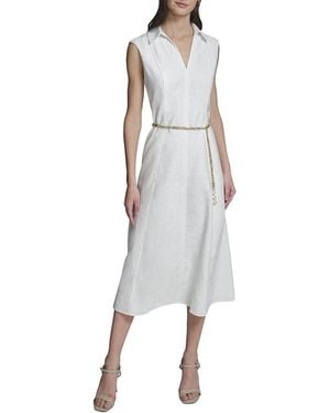 KARL LAGERFELD Subtle Floral Ottoman Dress - Grey