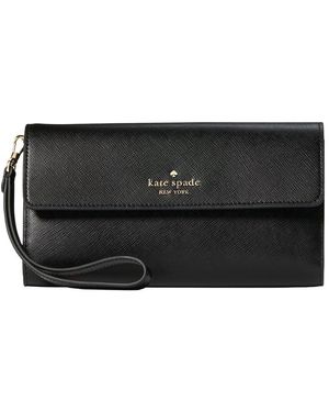 Kate Spade Madison Saffiano Leather Travel Wallet Wristlet - Black