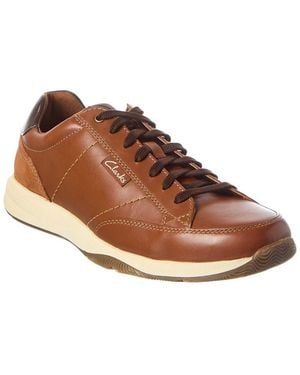 Clarks Townview Lace Nubuck Trainer - Brown