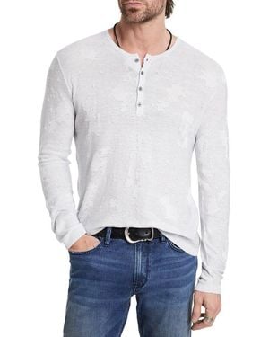 John Varvatos Agustin Regular Fit Linen & Wool-Blend Henley - White